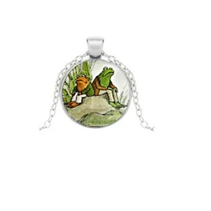 Frosch und Kröte zusammen sind Freunde Anhänger Halskette Frosch und Kröte Liebhaber Geschenk - Bild 1 von 3