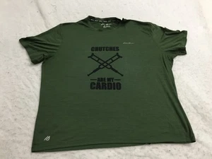 Eddie Bauer Freedry T Shirt Mens XL Green Short Sleeve Crutches are My Cardio - Picture 1 of 11
