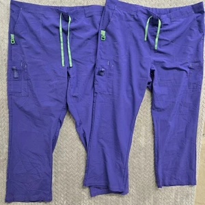 2 pantaloni Carhartt Force Scrub donna 2XL Reg & Petite C52110 viola coulisse - Foto 1 di 10