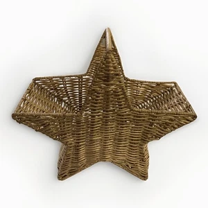 Weidenkorb Sternform mit Griff 11,5"x11,5"x4" Hängen oder Ständer Aufbewahrung Dekor - Bild 1 von 12