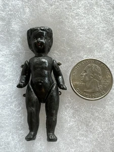 RARE Black Americana Metal 2 1/2” Doll Moving Arms Legs - Picture 1 of 11