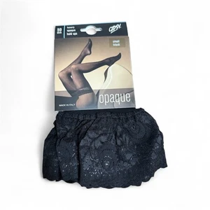 GIPSY 50 DENIER OPAQUE LACE TOP HOLD UPS - 3 PAIRS - SMALL BLACK - BRAND NEW - Picture 1 of 5