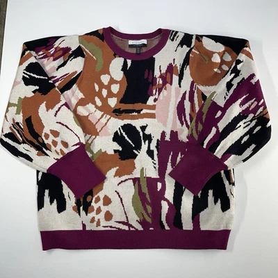 Suéter Pullover ELOQUII Elements Manga Abullonada Abstracto Otoño Académico Nuevo con Etiquetas Foto 1 de 4