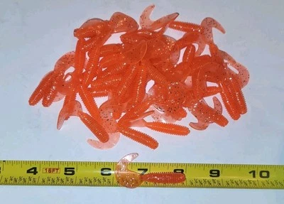 Orange Flash 2 inch 100 Pack Curl Tail Grubs - Image 1 of 2