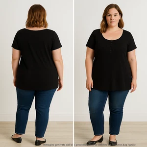 Koan By Coin Maglia Top Jersey Donna Nero Made Italy Taglia 2xl Xxl Extra Large - Picture 1 of 8