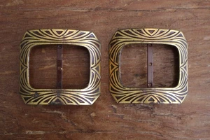 Vintage Paar Schuhklemmschnallen Metall - Bild 1 von 4