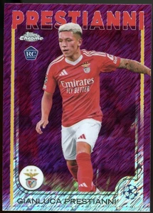2024-25 Topps Chrome Uefa Club Gianluca Prestianni #36 Magenta Shimmer - Picture 1 of 2