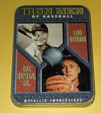 RIPKEN & GEHRIG IRON MEN Metallic Impressions Baseball Cards (catJ901)