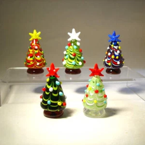 Glass Christmas Trees - Set of 5 - Picture 1 of 2