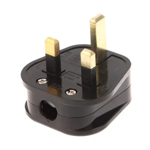 UK British Mains Square Pin Plug 3 Pin 13A Plug Grounded 230V 3Pin Fused Ada _wa - Photo 1/14
