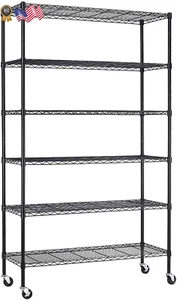 Wire Shelving Unit Storage 48"L×18"W×82"H Cart Metal Shelf Rolling Utility Cart - Picture 1 of 12