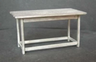 Bambole Casa 1:24 Scala Workench Tavolo Kit Metallo Bianco Cucina Capannone - Immagine 1 di 4