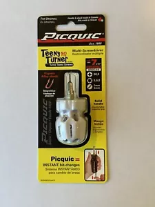 PICQUIC TEENY TURNER Screwdriver - Small, Multi Bit, w/ 7 Bits - White - Picture 1 of 3