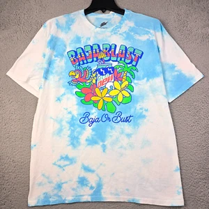 Mountain Dew Baja Blast Shirt Mens Extra Large XL Blue Tie Dye Mt Dew Retro NWT - Picture 1 of 13