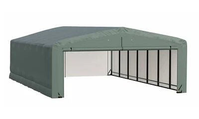 ShelterTube Wind and Snow-Load Rated Garage, 20x32x10 Green - Image 1 of 4