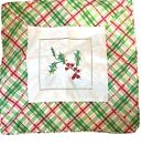Lenox Christmas Holly Throw Pillow Cover 18x18 Holiday Decor Plaid Cotton Zip