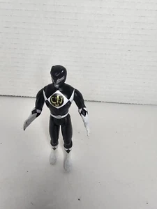 1995 Power Rangers Black Power Ranger Action Figure Statue Toy 4” - Picture 1 of 7