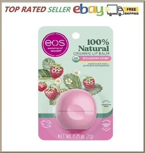 eos 100% Natural & Organic Lip Balm- Strawberry Sorbet, All-Day Moisture (0.25oz - Picture 1 of 8