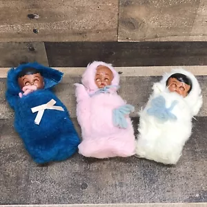1950’s Dime Store Baby Doll Lot of (3) Hard Plastic 6” Tall Made in Hong Kong - Picture 1 of 12