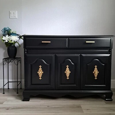 Elegant Refinished Buffet (Solid Wood)  - Image 1 of 4