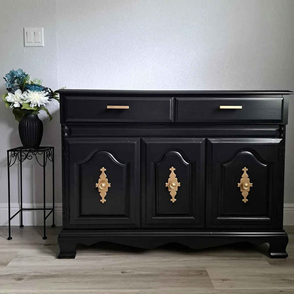 Elegant Refinished Buffet (Solid Wood)  - Image 1 of 4