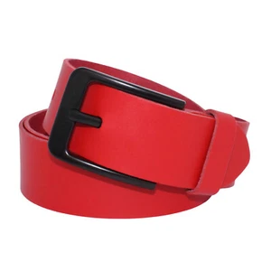 Gürtel Damen Herren Rot Rindleder 4cm Breit Ledergürtel 100% echt Leder Neu - Bild 1 von 4