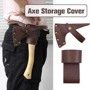 Vintage PU Leather Axe Blade Cover Safe Sheath Head Protect Case ViKing Cosplay