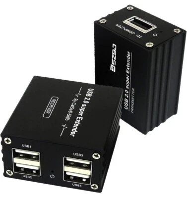 USB 2.0 Network Cable Extender 4-Hub Over Ethernet Rj45 Cat5e/6/7 Up To 196ft - Image 1 of 4