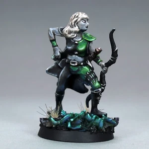 Paint female half-drow ranger dnd Miniature rogue sorceress bow d&d dark elf rpg - Picture 1 of 10
