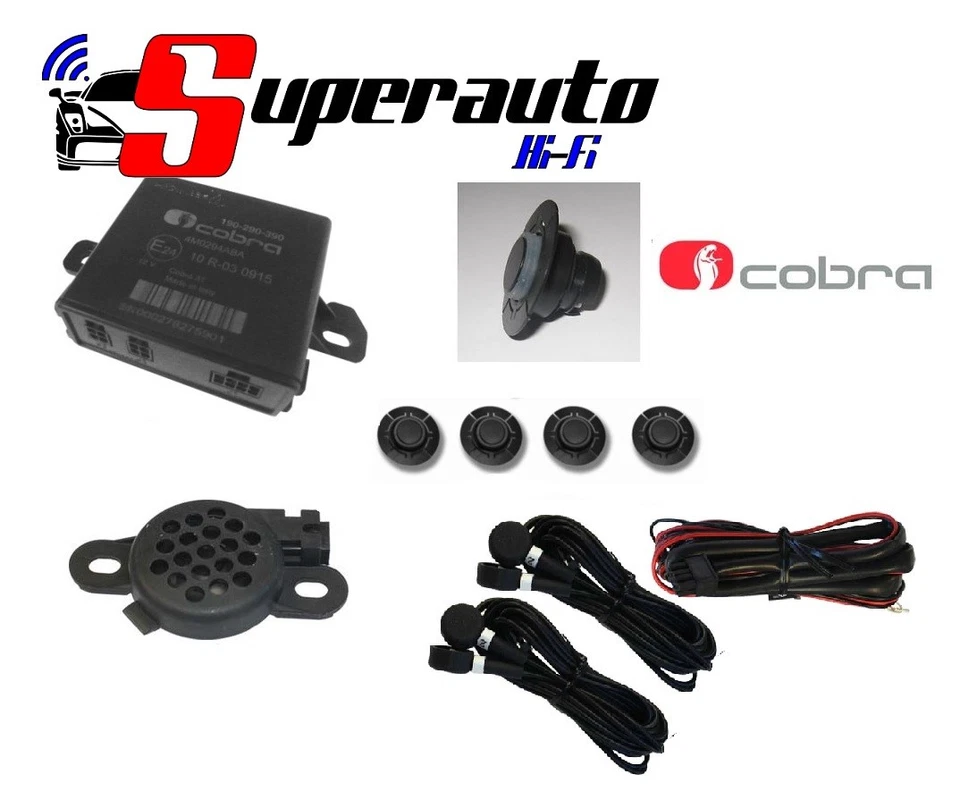 Cobra r394 kit 4 Sensori parcheggio Posteriori Montaggio a filo auto paraurti - Immagine 1 di 1