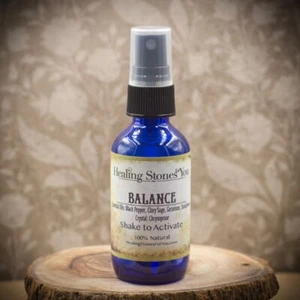 HSFY: Balance – Crystal Infused Aromatherapy EO Spray with Chrysoprase Crystals - Picture 1 of 2