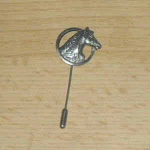 VINTAGE 1988 STERLING SILVER HORSE HEAD STICK PIN BROOCH HUNTING EQUESTRIAN - Imagen 1 de 5