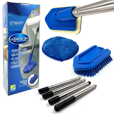 THE DUSTPAN AND BRUSH STORE Pulitore Bagno Spazzola Mocio Piastrelle Doccia Kit Pulizia Pulizia Scrub Pavimento