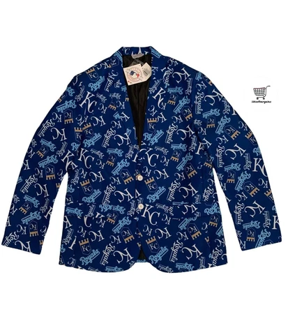 MLB Kansas City Royals All Over Print Baseball MLB Jacket Blazer Men's Size 46 Cover