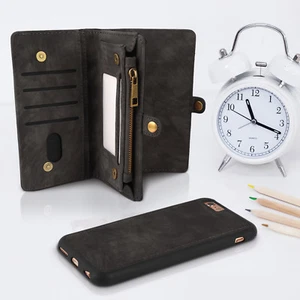 Luxury Leather Magnetic Wallet Case Cover iPhone 8 Plus iPhone 7 6S iPhone X - Picture 1 of 27