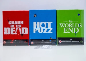 Shaun of the Dead,Hot Fuzz+Worlds End Blu-ray Steelbooks 1 Clicks Everything Blu - Picture 1 of 24