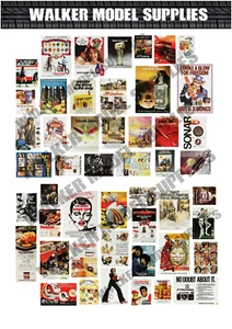 1:24 scale 1970`s Advertisement Posters. Pre cut. car model diorama.Set 1 - Picture 1 of 1