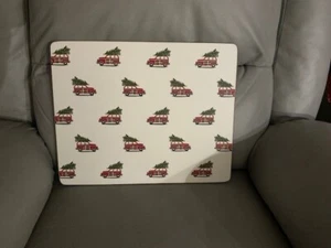 Pottery Barn Woody Car Cork Placemat Set of 8 Christmas Holiday Pine Tree RARE - Picture 1 of 3