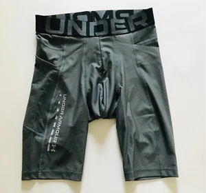 Under Armour Men’s Compression Base Shorts with Pocket 1370662 012 Grey Size M - Picture 1 of 5