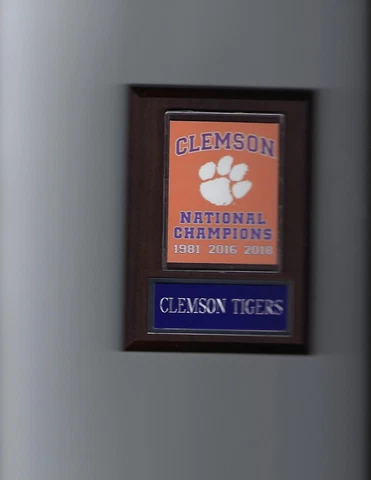 CLEMSON TIGERS CHAMPIONSHIP PLAQUE FOOTBALL NCAA NATIONAL CHAMPS NEW Cover