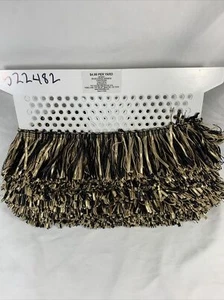 Brush Fringe w/ribbon Trim black/gold ~ Polyester rayon ~ #522482 (sold by yard) - Picture 1 of 4
