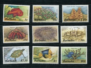 Barbados 642-648, 652, 657-659 vida marina 1985 montado sin montar o nunca montado conjunto incompleto - Imagen 1 de 4