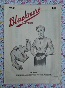 50s Blackmore Paper Sewing Pattern Vintage Unused Ladies Shirt Blouse Bust 36ins - Picture 1 of 2