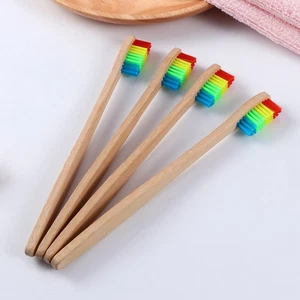 12Pcs Manual Toothbrushes Iridescent Bristle Toothbrush Travel Toothbruh Wooden - Picture 1 of 16