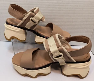 Sandalias Sorel Kinetic Impact marrón topo plataforma con tira trasera para mujer talla 8 - Imagen 1 de 11