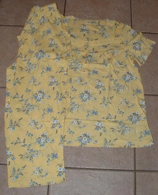 NUEVO Elige Talla Amarillo Floral 2 Piezas Cómodo Pijama Salón Set con Bolsillos AZUL Foto 1 de 3