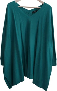Bryn Walker DOUBLE V-NECK SWEATER Cashmere Lambswool Angora Blend M L OVERSIZE - Picture 1 of 5