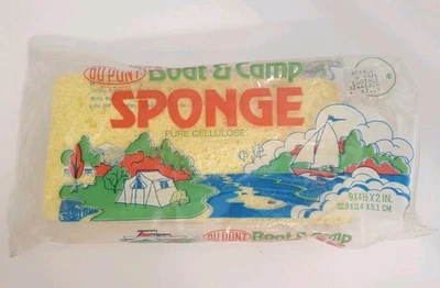 "Esponja de campamento de barco sellada vintage de celulosa pura 9 1/4 X 5 3/8 X 2"" nueva de stock" Foto 1 de 4