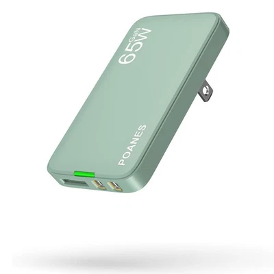 Cargador USB C 65W GaN, Cargador de Pared Ultra Delgado (Doble C + USB-A) con PD3.0/PP... Foto 1 de 4