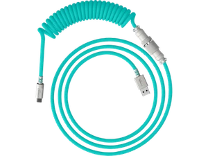 HyperX USB-C Coiled Cable Light Green-White - Picture 1 of 8